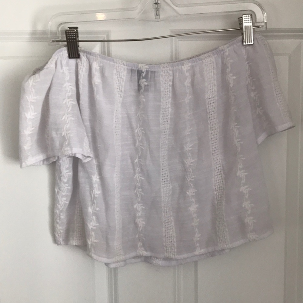 White Off the Shoulder Crop Top